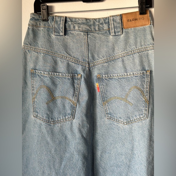 FARM RIO  LONG DENIM SKIRT - Picture 3 of 11
